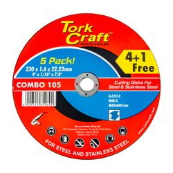 4+1 Free Cutting Disc Metal 230x1.6x22.22mm